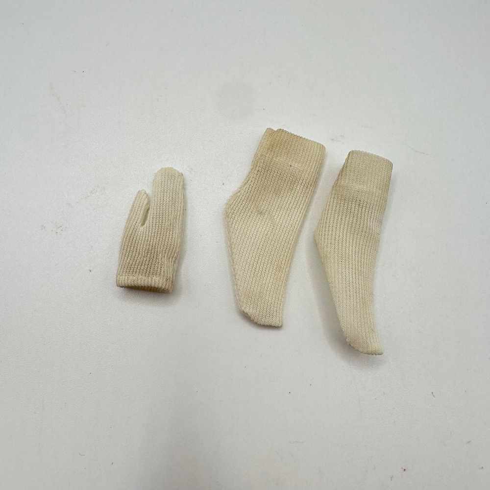 VTG White Barbie Doll Mattel Tricot Socks Glove Accessory Set 1960s Skipper